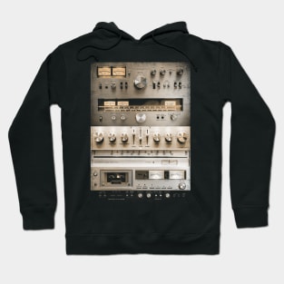 Setup Vintage Audio HiFi Sound System Mixed Media Collage Hoodie